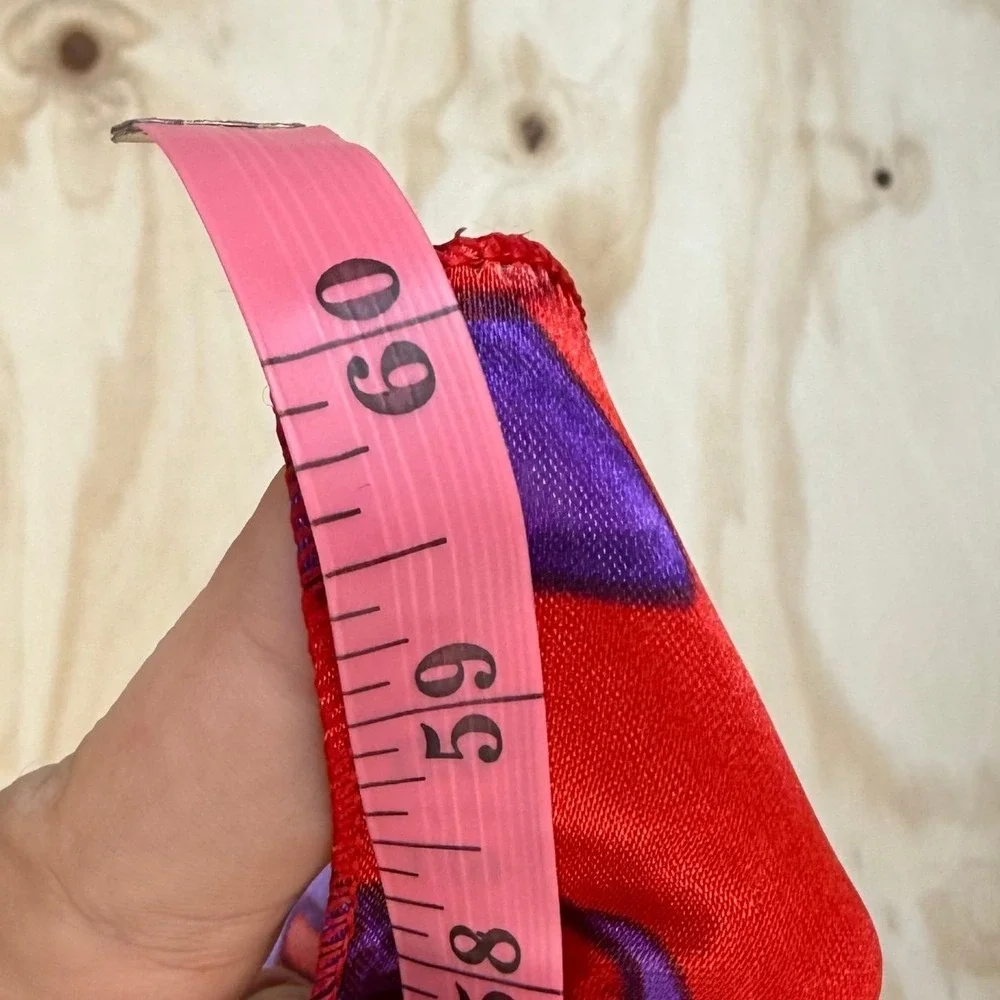 Vintage Red Hat Society Scarf Set Red Purple Sheer Satin Square & Long Rectangle